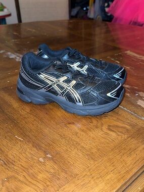 Asics Black and Silver Youth Athletic Sneakers